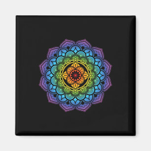 Mandala Buddhism Mindfulness Meditation Yoga Rainb Magnet