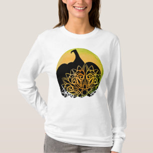 Mandala Carved Pumpkin with Autumn Moon T-Shirt