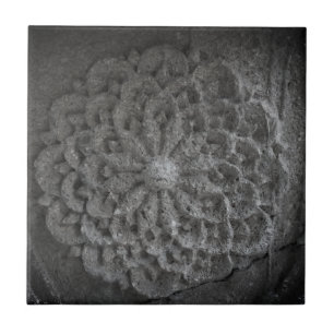 Mandala Carved Stone Photo Tile