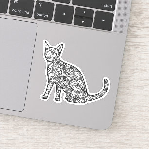 Mandala Cat Art Also Sitting Sticker