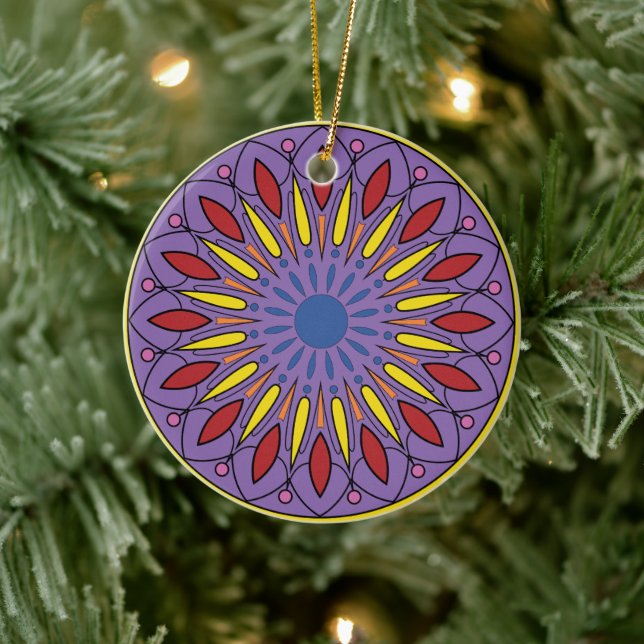 Mandala Ceramic Ornament (Tree)