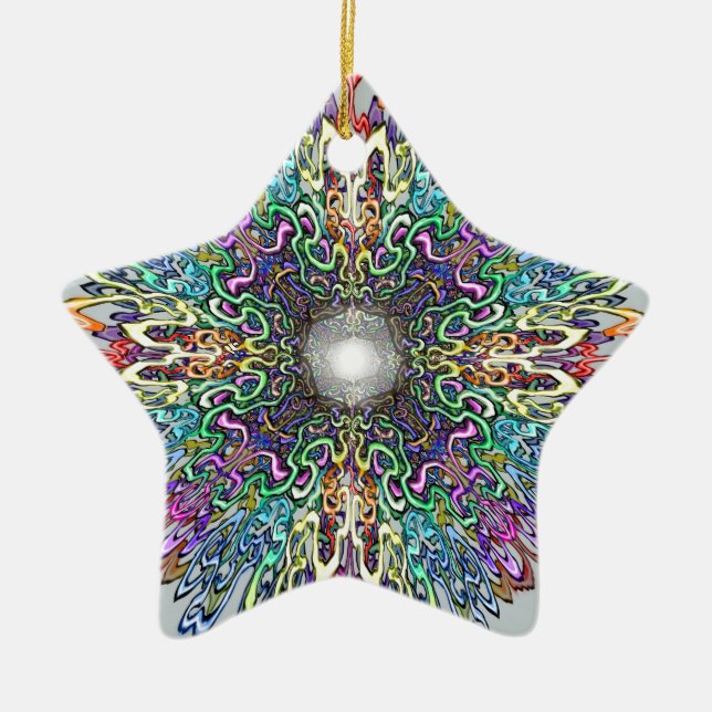 Mandala Ceramic Tree Decoration (Front)
