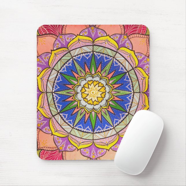 Mandala Cheerful Dance Fashionable Mousepad (With Mouse)