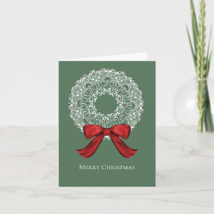 Mandala Christmas Wreath Holiday Note Card