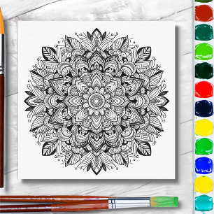 Mandala Chronicles ser.1 #01C Colorable/Paint over Canvas Print