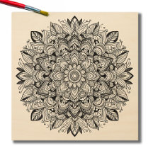 Mandala Chronicles ser.1 #01C Colorable Wood Art
