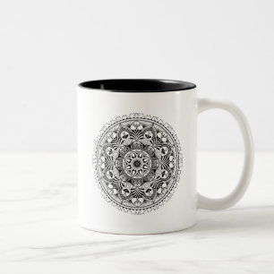 Mandala Circle Two-Tone Coffee Mug