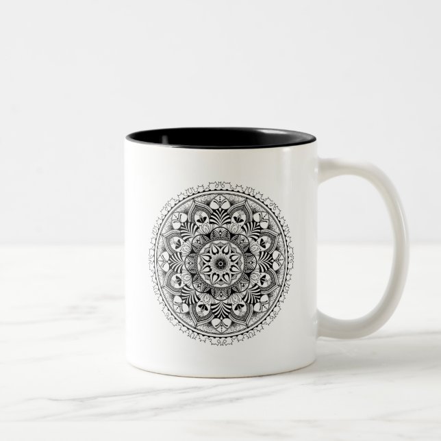 Mandala Circle Two-Tone Coffee Mug (Right)