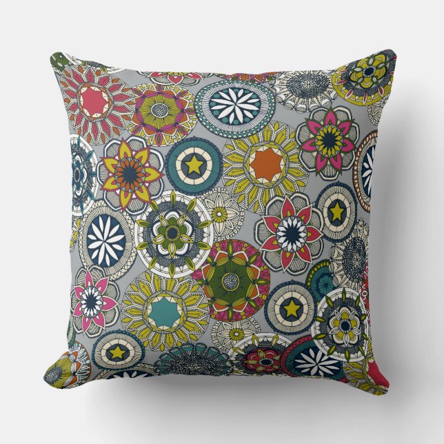 mandala cirque festival silver cushion (Front)
