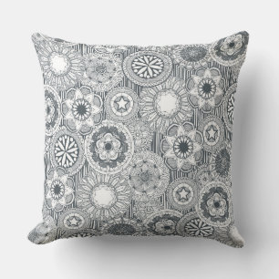 mandala cirque metal white cushion