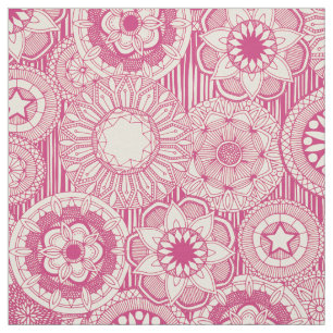 mandala cirque pink cream fabric