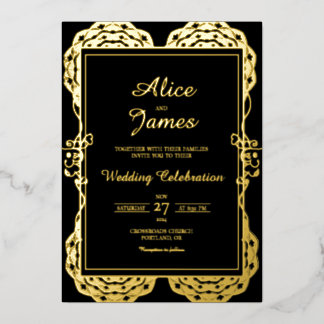 Mandala Classic Black Gold Foil Indian Wedding