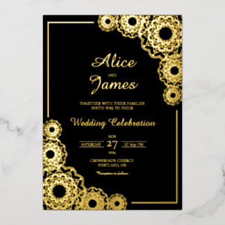 Mandala Classic Black Gold Foil Indian Wedding