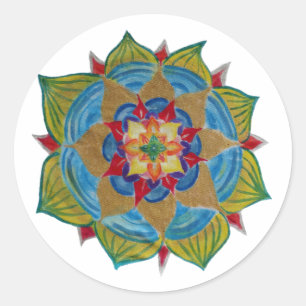 Mandala Classic Round Sticker, Glossy Classic Round Sticker