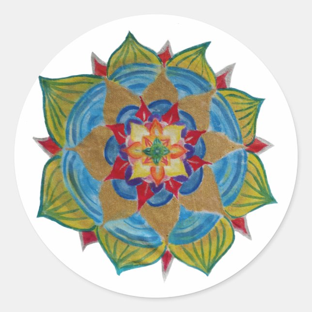 Mandala Classic Round Sticker, Glossy Classic Round Sticker (Front)
