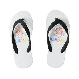 MANDALA COLORED LOTUS FLOWER KID'S THONGS
