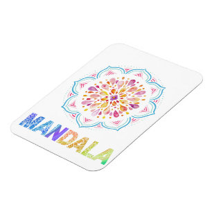 MANDALA COLORED LOTUS FLOWER MAGNET