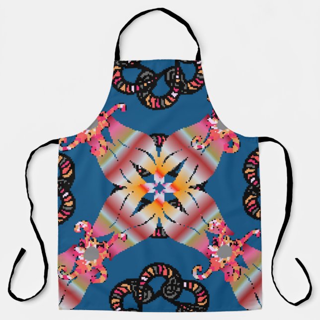 Mandala coloured on a yellow background. Invitatio Apron (Front)