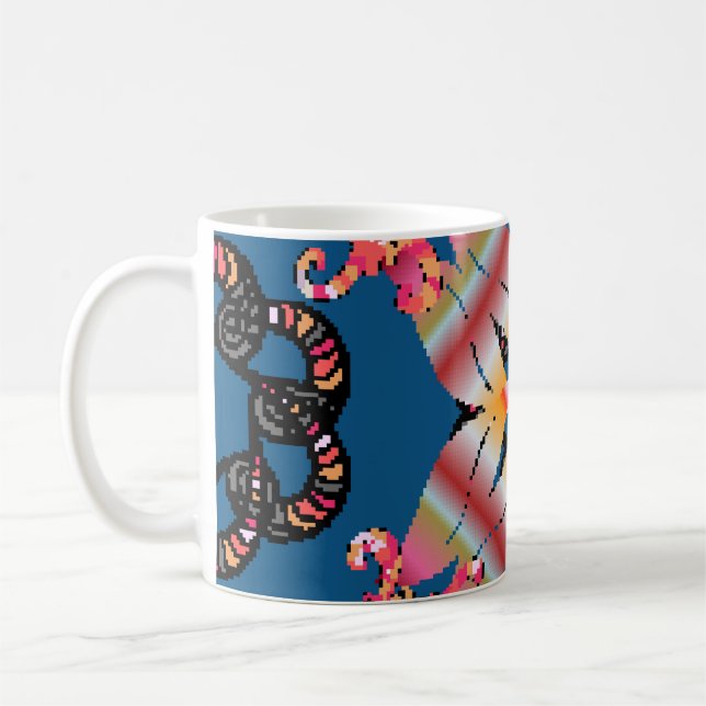 Mandala coloured on a yellow background. Invitatio Coffee Mug (Left)