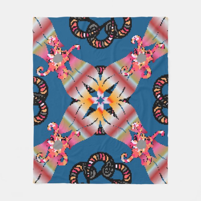 Mandala coloured on a yellow background. Invitatio Fleece Blanket (Front)