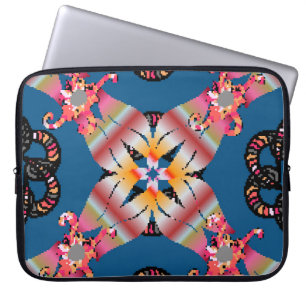 Mandala coloured on a yellow background. Invitatio Laptop Sleeve