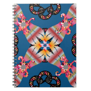 Mandala coloured on a yellow background. Invitatio Notebook