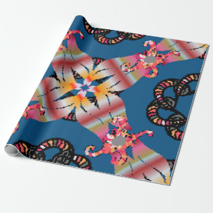 Mandala coloured on a yellow background. Invitatio Wrapping Paper