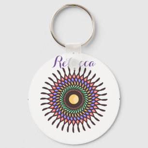Mandala Colourful Abstract Pretty Pattern Key Ring