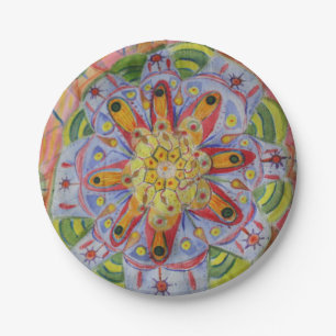 Mandala Colourful Art Custom Paper Plates 7 in