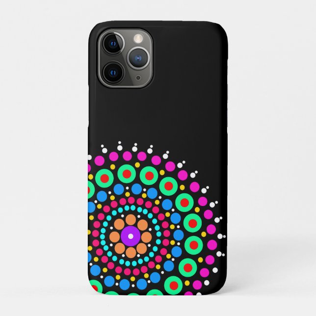 Mandala colourful black bg Case-Mate iPhone case (Back)