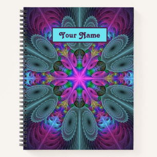 Mandala Colourful Fractal Art Kaleidoscope Own Nam Notebook
