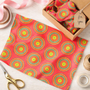Mandala Colourful Pattern Red Tissue Paper