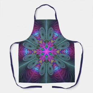 Mandala Colourful Striking Fractal Art Kaleidoscop Apron