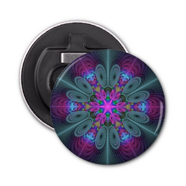 Mandala Colourful Striking Fractal Art Kaleidoscop Bottle Opener (Front)