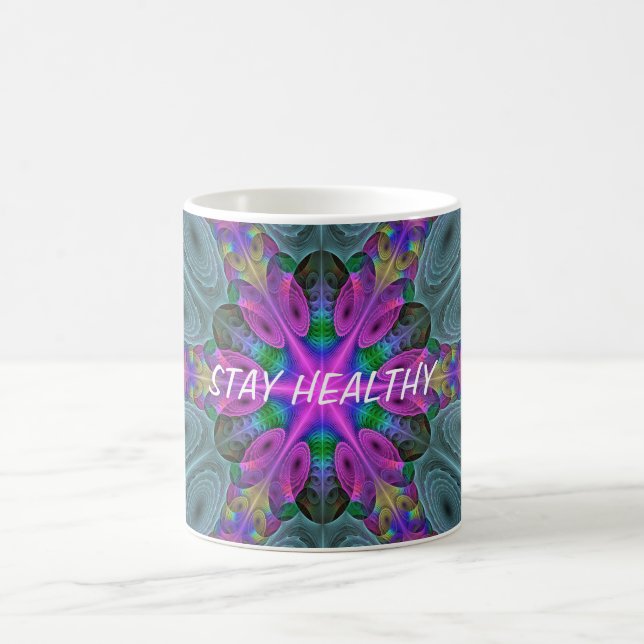 Mandala Colourful Striking Fractal Art Kaleidoscop Coffee Mug (Center)