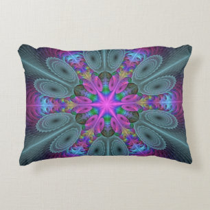 Mandala Colourful Striking Fractal Art Kaleidoscop Decorative Cushion