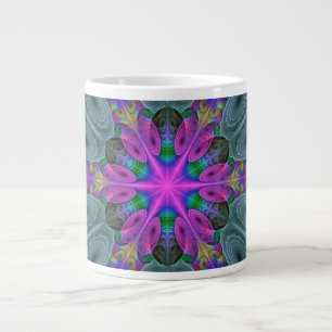 Mandala Colourful Striking Fractal Art Kaleidoscop Large Coffee Mug