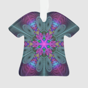 Mandala Colourful Striking Fractal Art Kaleidoscop Ornament