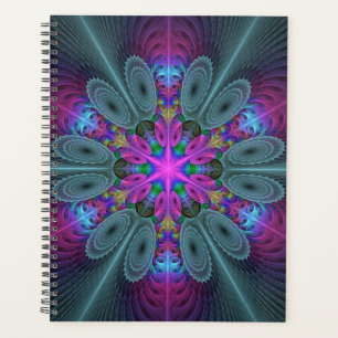 Mandala Colourful Striking Fractal Art Kaleidoscop Planner