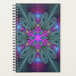Mandala Colourful Striking Fractal Art Kaleidoscop Planner