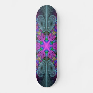 Mandala Colourful Striking Fractal Art Kaleidoscop Skateboard