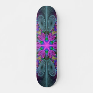 Mandala Colourful Striking Fractal Art Kaleidoscop Skateboard