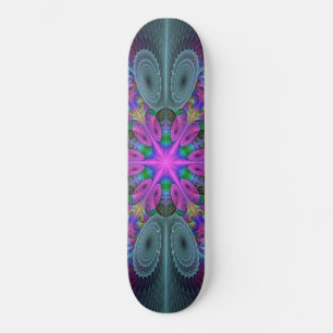 Mandala Colourful Striking Fractal Art Kaleidoscop Skateboard
