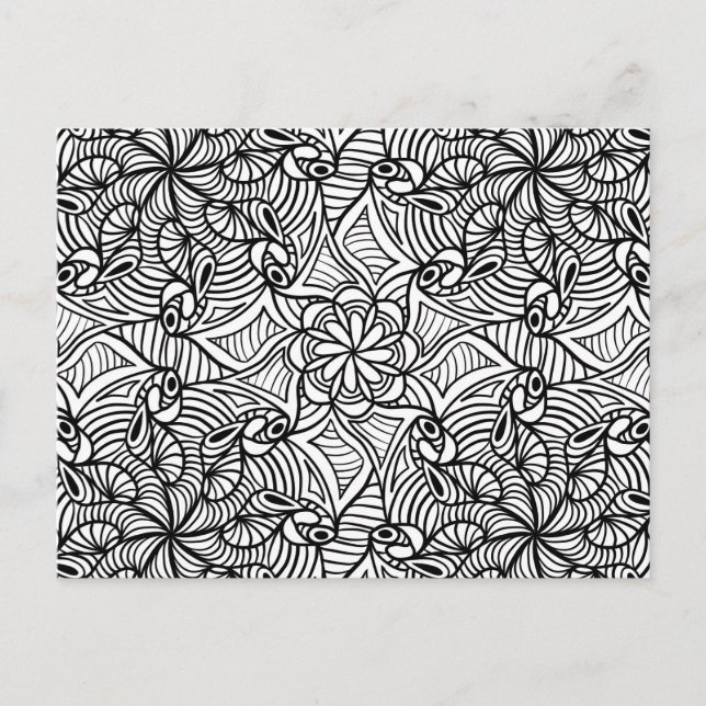 Mandala Colouring Abstract Pattern  Postcard #1 (Front)