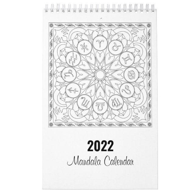 Mandala Colouring Pages Calendar in Black and Whit (Cover)