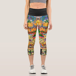 Mandala Cosmic Diagram for Meditation Capri Leggings
