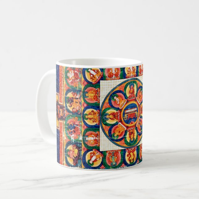 Mandala Cosmic Diagram for Meditation Coffee Mug (Front Left)