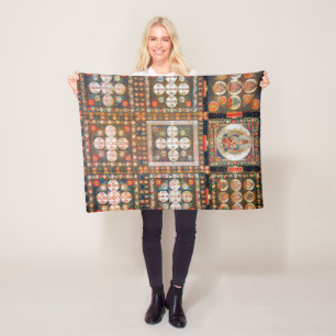 Mandala Cosmic Diagram for Meditation Fleece Blanket