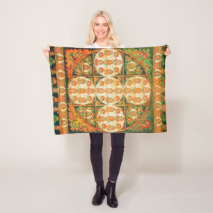 Mandala Cosmic Diagram for Meditation Fleece Blanket