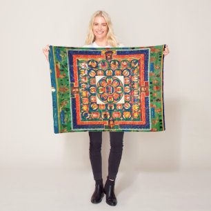 Mandala Cosmic Diagram for Meditation Fleece Blanket